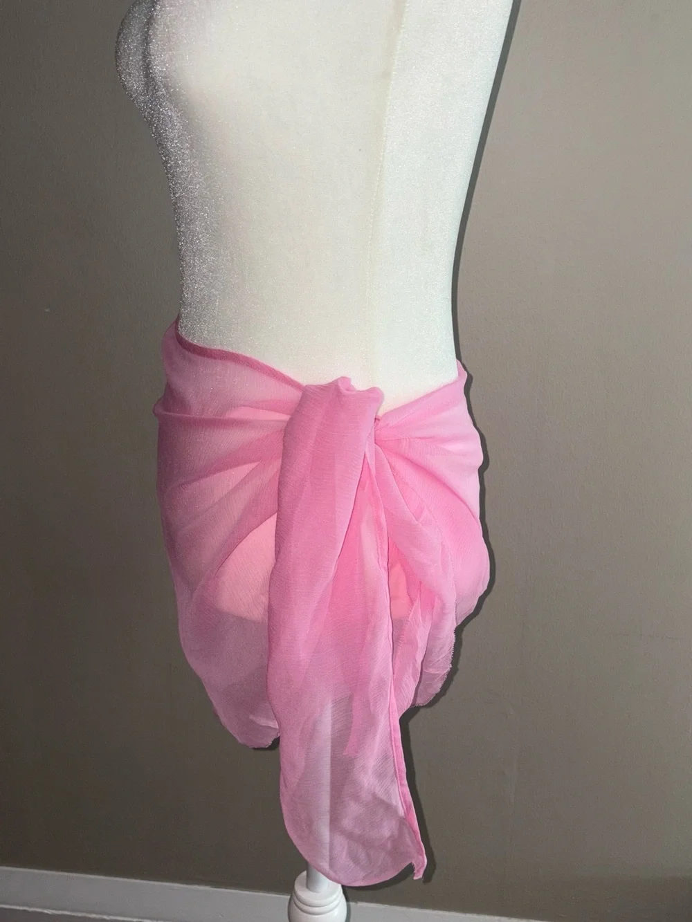 SKIMS -Pink Sheer Swim Sarong Cover-Up